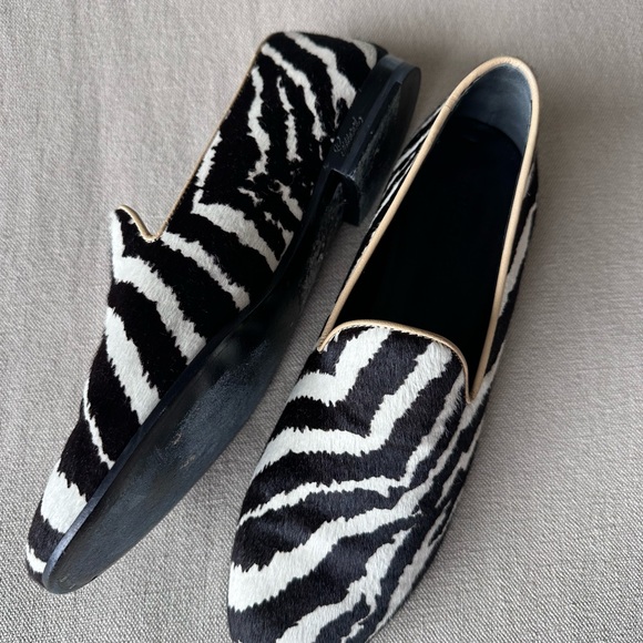 Gucci by Tom Ford pony hair zebra flat loafers Size 37 1/2 - Picture 3 of 9